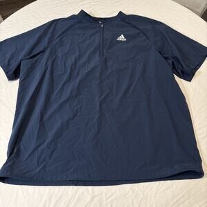 Adidas Men’s 1/4 Zip Pullover Vented Short Sleeve Windbreaker Size 2XL